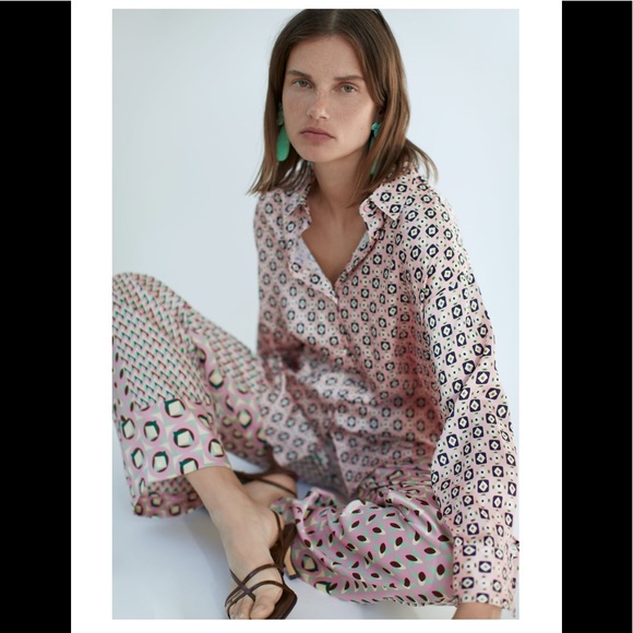 Zara Other - ZARA NWT GEOMETRIC PRINTED PAJAMA STYLE SET 💥